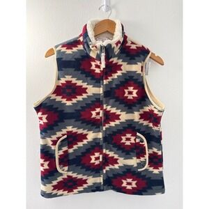 River & Rose Women's Western Vest Size‎ M Front Full Zip Faux Fur Lined Cozy